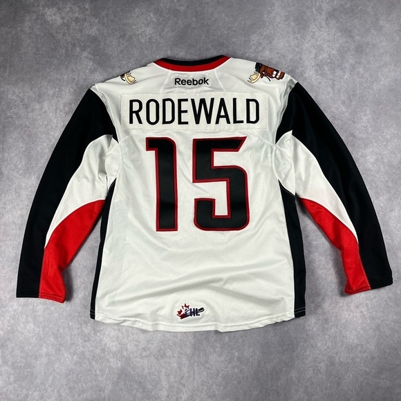 Vintage WHL Warriors Reebok Made In Canada Home Jersey Rodewald #15 Sz L - Picture 3 of 3